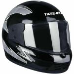 TIGER ONE MOTERBIKE ISI APPROVED FULL FACE COVER HELMET FOR MEN AND WOMENS | HEARD QUILITY | GREY AND WHITE PRINTED DESIGN | SIZE-L | COLOR-BLACK