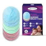 EcommerceHub Reusable Washable Nursing Breast Pads -6 Pcs with Storage Laundry Bag- 3D Contoured Shape for Sung Fit,Prevents Staining on Cloth, Reusable Breastfeeding Pads for Mothers, Multicolor