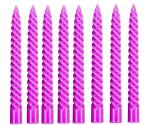 atorakushon Paraffin Wax Smokeless Scented Purple Colour Twisted Spiral Pillar Stick Candles Decorations for Living Room Pack of 8
