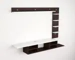 Anikaa Charley Engineered Wood Wall Mounted TV Entertainment Unit (Wenge/White) - Ideal for Upto 55