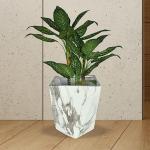 KUNDA White, White Ceramic Geomatrix Planter