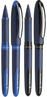 Luxor Schneider One Business Roller Ball Pen - 2 Blue and 2 Black | 0.6 mm | Pack of 4 | 2200 mtrs writing length | Waterproof Ink | Consistent ink flow | Ideal for Professionals-Office essential