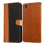 Casotec Premium Leather Kickstand Wallet Flip Case Cover with Magnetic Closure for Oppo A83 - Camel and Black