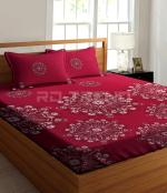 RD TREND Presents King Size Elastic Fitted Double Bed sheets with 2 Pillow Covers- Maroon