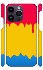 YAPZONE Cool Abstract Red Yellow and Blue Paint Theme |Designer Printed Hard Back Cover for Apple iPhone 14 Pro Premium & Attractive Case for Your Smartphone
