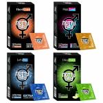 NottyBoy Variety Flavour Mixed 4in1, Ribbed, Big Dots, LongTime, Extra Lube,Apple Condoms- 40 Pieces