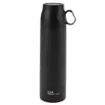 The Better Home Insulated Flask 500ml with Cup, Thermos Flask, Coffee Flask & Tea Flask for Home & Office Use, Leak Proof & Rust Proof Small Flask, 6 Hours Hot & Cold (Black, Stainless Steel)
