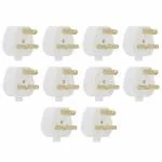 CONA 2491 SOFT Series 3 Pin Plug Top 16A, White 240V - Pack of 10|3 Pin Top|Electrical Top