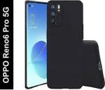 XOVO Back Cover for Oppo Reno 6 pro (Black, Silicon, Pack of 1)