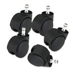MRC EXECUTIVE CHAIRS ALWAYS INSPIRING MORE Pin Type Chair Wheels, Pin Wheels Castor, Heavy Duty Chair Wheels for revolving Chairs, Ring Stem Caster (Set of 5) (60mm Wheels, Black)