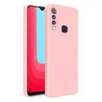 LIRAMARK Silicone Soft Back Cover Case for Vivo Y19 / U3 / U20 (Silicone Pink)