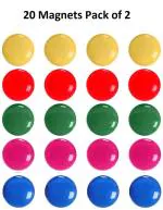 StealODeal Multicolor 20 Pcs Medium Round Muitipurpose Office Magnets (Pack Of 2)