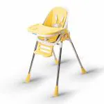 BUMTUM 4in1 Convertible Folding Baby High Chair Feeding SeatWith Footrest &Cushion pad (Yellow)
