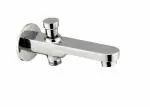 METWIN Long Body Bathroom taps and Kitchen taps with Foam Flow Chrome Finish and Quarter Turn Fitting Bathroom Diverter Tap - Heavy Brass - with Wall Flange (Tip Ton Spout, Opal)
