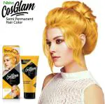 Nisha Cosglam Semi Permanent Hair Color for Unisex, Infused Conditioner, Glossy Finish, No Ammonia, No Peroxide & Non Oxidative, Vegan Highlights Hair Dye 120g,Sushine Yellow