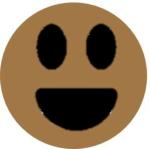 Blackdreams Brown Round Laughing Smiley Self Adhesive Sticker - 25 Mm (Pack Of 500)