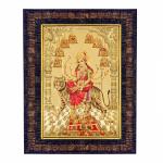 Hawai Shree Nav Durga Sherawali Wooden Wall Hanging Religious Photo Frame for Worship Use SFDI558BLKFRM 8.5x7 inch