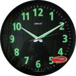 Ajanta Black Plastic Analog Standard Wall Clock with Glass (30 x 30 cm) Oreva-1837