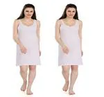 M/S R P S ENTERPRISES Cotton Rich Camisole Slip for Women Long Kurti Slip Suit Slip Camisole Slip Knee Length Pack of 2-L1 Size XL