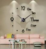Plastic Modern 3D DIY Wall Clock Self Adhesive Wall Sticker of Large Size DIY Frameless