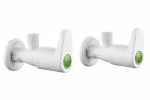 JINDAL PTMT Angle Valve Tap/Angle Cock with Wall Flange/Plastic Faucet/Tonti for Bathroom/Kitchen/Washbasin/Toilet/Tap/Pack of 2/Sepik PTMT 0043(White)