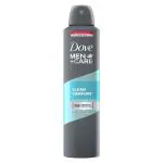 Dove Men+Care Clean Comfort Dry Spray Antiperspirant Unscented Aerosol Deodorant, 250 ml