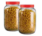 Kitchen Storage 1.5kg Pickle Spice Cookie Snack Jam Honey GlassGrocery Container - 1500 Glass Grocery Container (Pack of 2, Clear)
