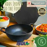 DuraCast India 30cm Cast Iron Tawa and 24cm Kadhai Combo | Pre-Seasoned | Lightweight & Durable