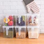 CARTIVA Food Container Storage Rack - Plastic Transparent Food Box, Airtight Fridge Basket Without Container Organizer, Kitchen Rack With Handle For Dry Fruits, Tea, Coffee, Sugar, Meat Pack Of - 6 Multicolor