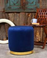 Shadowkart Pouffes Sitting Stool For Living Room, Mudda Puffy Wooden Ottoman Stools, Pouffe Footstool, Pouf For Office Home Decoration & Dressing Table, 16x16x18 Inch, RoyalBlue