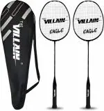 The Villain Eagle Single Shaft Badminton Racket - Lightweight and Durable Multicolor Strung Badminton Racquet  (Pack of: 2, 150 g)