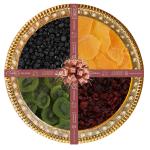 Sindhi Dry Fruits Gift Pack Containing Dehydrated Mango, Dehydrated Kiwi, Dehydrated Cranberries, Dehydrated Blueberries in a Fancy Decorative Tray, 600 Grams Net Material, Ideal for Gifting