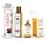 GO WOO Pack of 2 Chamomile Roman Essential Oil and Onion Seed Carrier Oil - 100% Natural For Hair