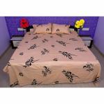 PEPPERFLAME INDIA Printed Cotton King Size Bedsheet with 2 Pillow Covers | Set Big Floral Queen Size(Mustard)