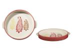 Caffeine Red Ceramic Sizzler Tray (Set Of 2)