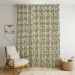 Bilberry Furnishing By Preeti Grover Beige and Green Floral Cotton Long Door Curtain 137.16 cm X 274.32 cm I Modern Printed Door Curtains I Curtain For Home Décor Pack of - 1