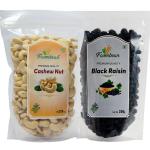 Farmbean Dry Fruits Combo Pack of 2-500 Gms| Cashew 250gms, Black Raisin 250gms| Healthy Sweet Treats| Rich in Calcium, Antioxidant, Fibers and Vitamin K | Vegan, Non-GMO & No Preservatives