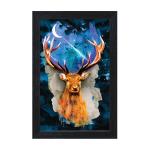 RANDOM Beautiful Multicolor Deer Painting, 18 inch X 12 Inch