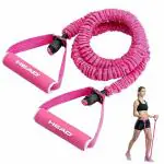 HEAD Power Tube Unbreakable Resistance Band with Nylon Sleeve for Exercise |Stretching Pull Up Bands with Foam Handle Door Anchor for Home| Gym accessory for Men & Women| Resistance Bands | Loop Bands | Toning Bands for Workout