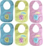 FAVISM Multicolour Pure Soft Cotton Bibs New Born Baby 0 to 36 Months - 20x0x16 cm (Pack of 6)