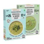 NutriSnacksBox Healthy Soup Combo Pack, 200g (Pack of 2 x 100g) | (10 Soup Sachets x 20g) | Broccoli Almond Soup | Green Immuno Soup | Healthy Soup with Protein and Fibers