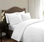 Home Designs Classic White Cotton Solid 1 Single Bedsheet with 1 Pillow Cover