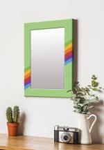 999Store Multicolor Rectangular MDF Strips Pattern Printed Wall Decorative Mirror 14 inch x 20 inch (MirrorSMP323)