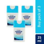 Omeo Hand Rub Pocket Sanitizer - 25ml (Pack of 3)| 99.99% Effective Against Germs | 70% Alcohol Based Premium Hand Sanitizer, Skin Friendly, Safe for Kids, Anti Bacterial, Germ