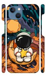 YAPZONE | Colorful Space Guy Cartoon | Designer Printed Hard Back Cover for Apple iPhone 13 Mini Premium & Attractive Case for Your Smartphone
