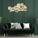 Eternal Interiors Hanging Metal Modern Art Wall Decor Artifact Gold Colour for Home Decor 35