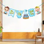 Zyozique Its My 1st Birthday Bunting Banner - Birthday Banner For Baby Boys (Pack Of 1)