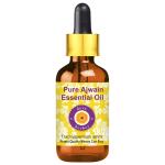 Deve Herbes Pure Ajwain Essential Oil (Trachyspermum ammi) Natural Therapeutic Grade Steam Distilled with Glass Dropper 15ml