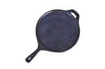 Rock Tawa Cast Iron Dosa Tawa 12 Inch with Handle Pre-Seasoned Cast Iron Skillet (Black)