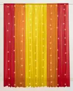SPECIALYOU.IN Yellow, Orange & Red backdrop for decoration cloth for Marriage, net curtain with lights, Wedding Decoration Items, Haldi Mehendi decoration items for Marriage - 11 pcs